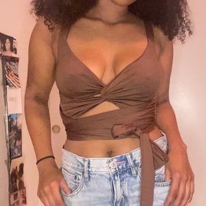 Brown bandage top